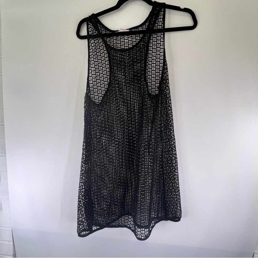 Xhilaration Black Mesh Swim Cover-Up Small Goth Vamp Vaca Sexy Whimsigoth